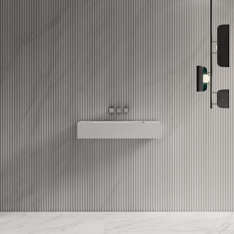 31.5 Inch MonBlari SERENE SERIES Solid Surface Wall Mount Sink Bathroom Sink