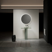 MonBlari Canoe Series Artisan Carved Marble Pedestal Sink
