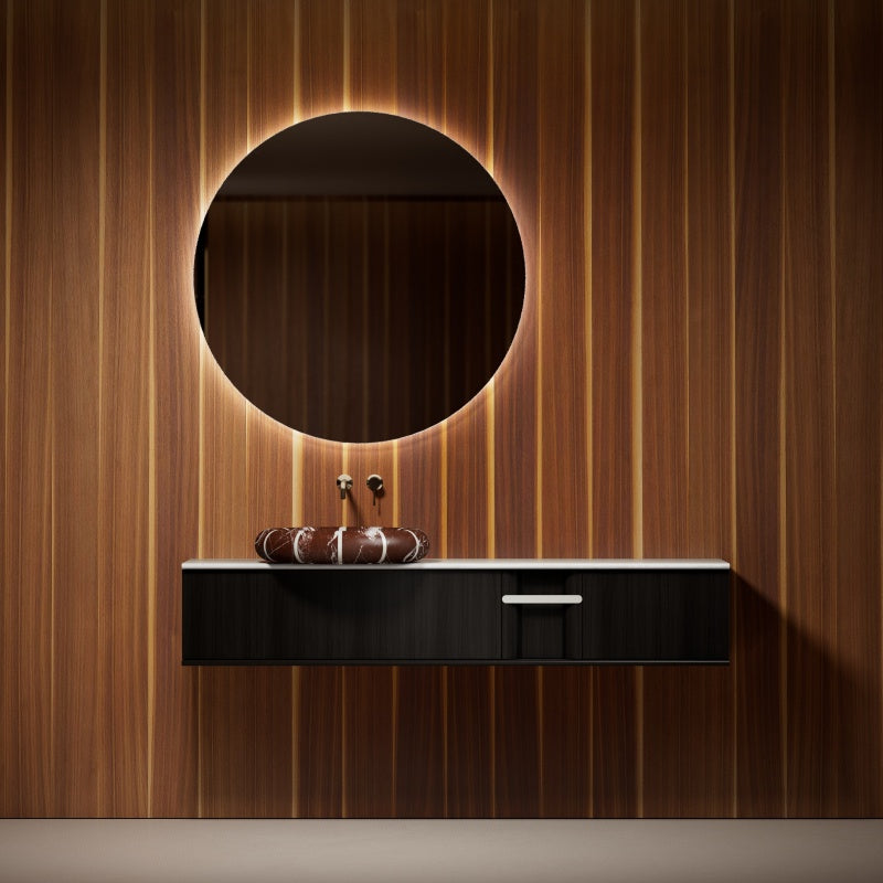 MonBlari CIRCUS Series Rosso Levanto Marble Vessel Sink Bathroom Vanity