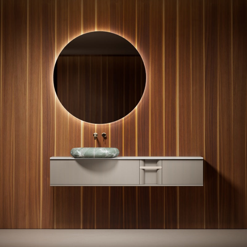 MonBlari CIRCUS Series Contemporary Marble Single Sink Bathroom Vanity Cabinet