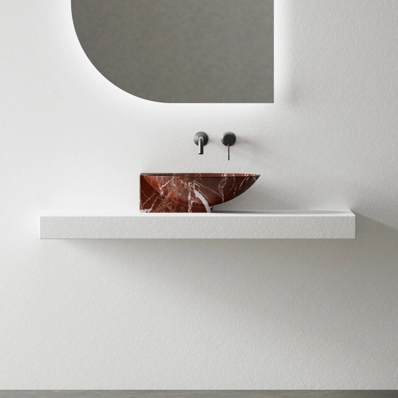 MonBlari FIoating Series Premium Marble Vessel Sink Modern Bathroom Sink