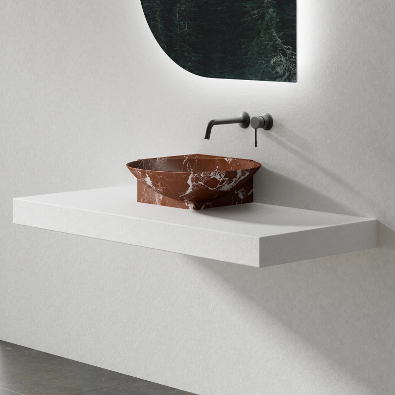 MonBlari FIoating Series Premium Marble Vessel Sink Modern Bathroom Sink