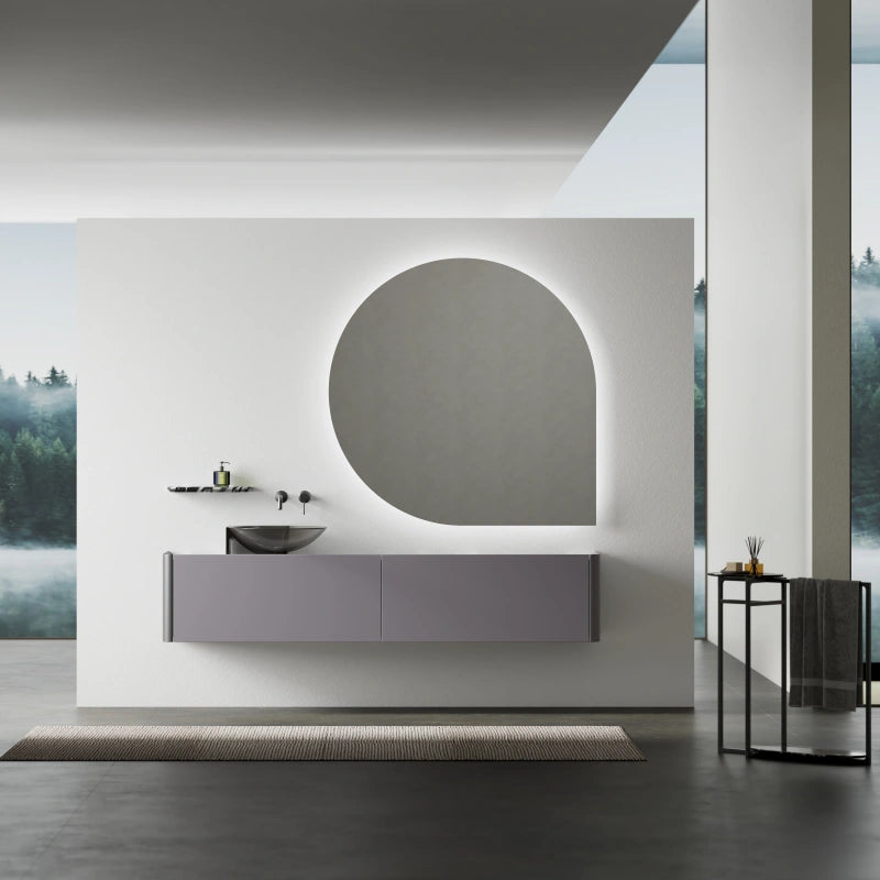 MonBlari Floating Series Contemporary Marble Vanity Cabinet