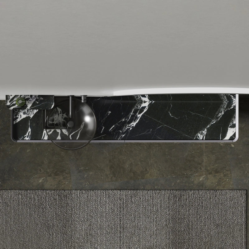 MonBlari Floating Series Contemporary Marble Vanity Cabinet