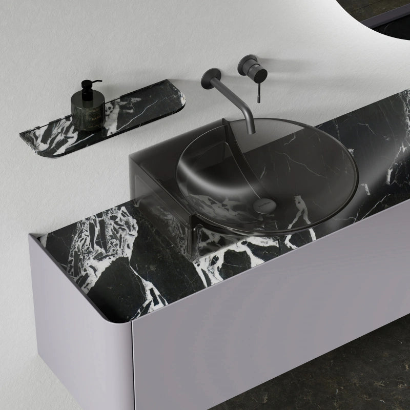 MonBlari Floating Series Contemporary Marble Vanity Cabinet