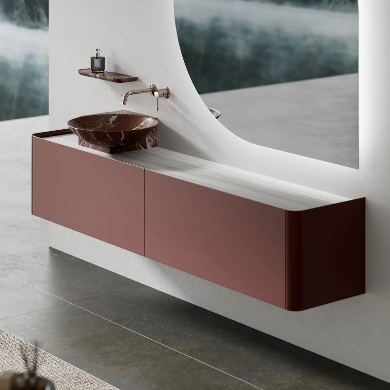 MonBlari Floating Series Marble Bathroom Vanity