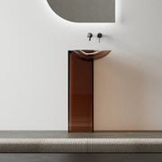 MonBlari FIoating Series Sculptural Transparent Resin Pedestal Sink