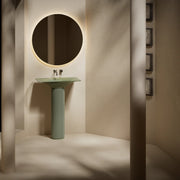 MonBlari Fall In Series Marble Pedestal Sink Bathroom Wash Basin