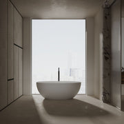 51-71 Inch MonBlari LYRA Solid Surface Freestanding Bathtub