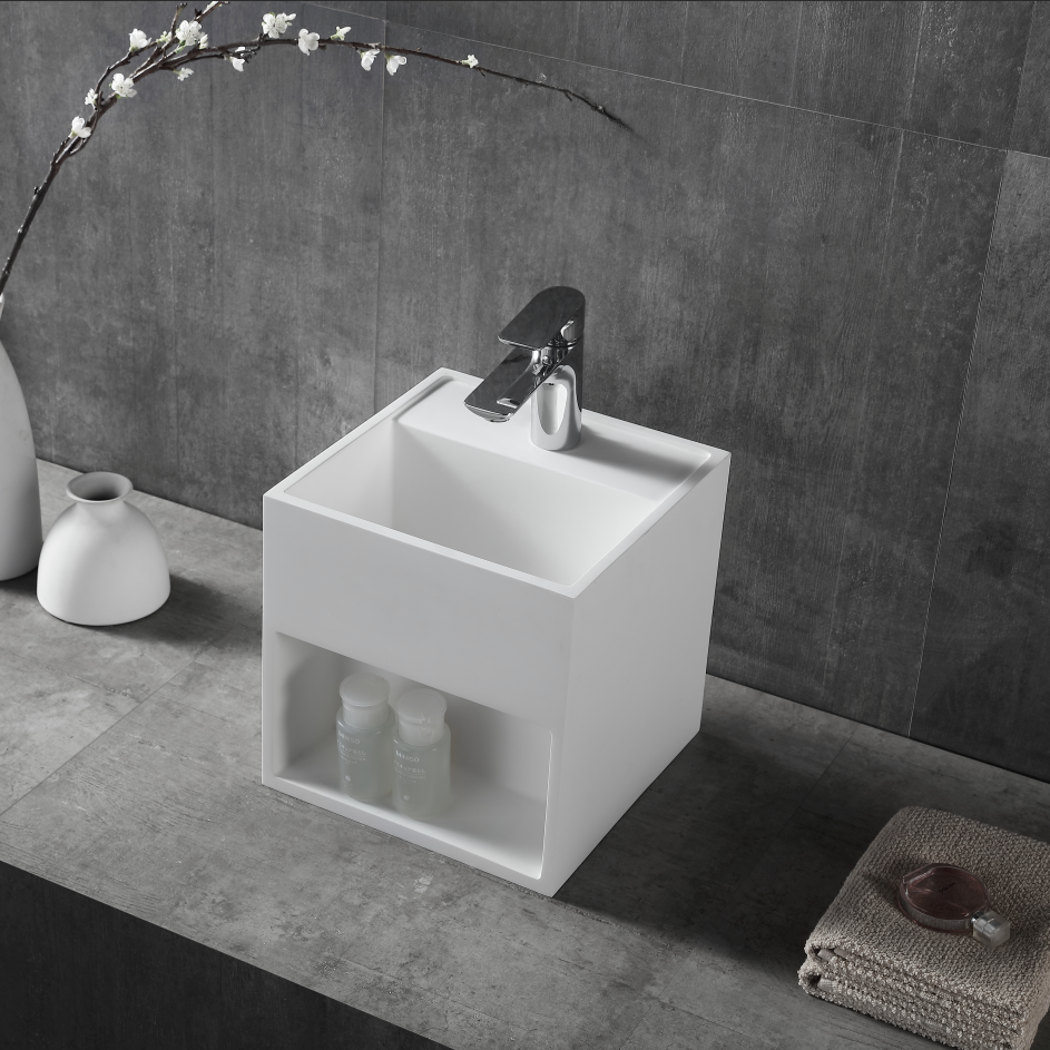 12 Inch MonBlari Solid Surface Vessel Bowl Sink Bathroom Sink-XA-G31-RightView