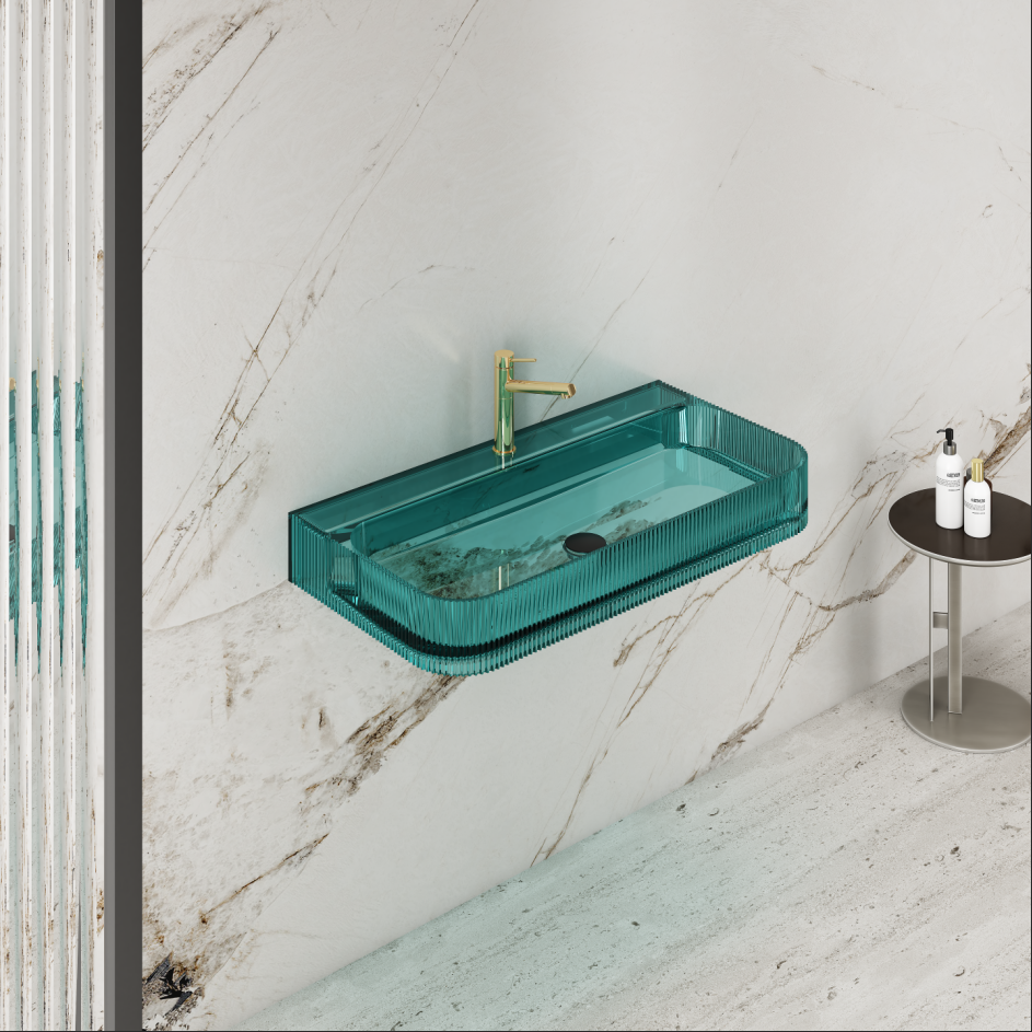 30 Inch MonBlari Solid Surface Vessel Bowl Sink Bathroom Sink-TW-G261T-LeftTopView