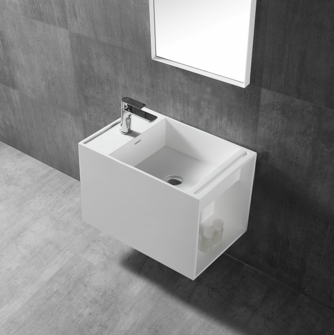 24 Inch MonBlari Solid Surface Vessel Bowl Sink Bathroom Sink-XA-G32-LR-FrontView