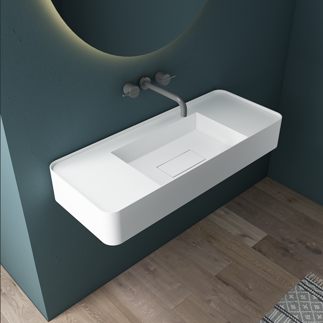 47 Inch MonBlari Solid Surface Vessel Bowl Sink Bathroom Sink-TW-G825-LeftSideView