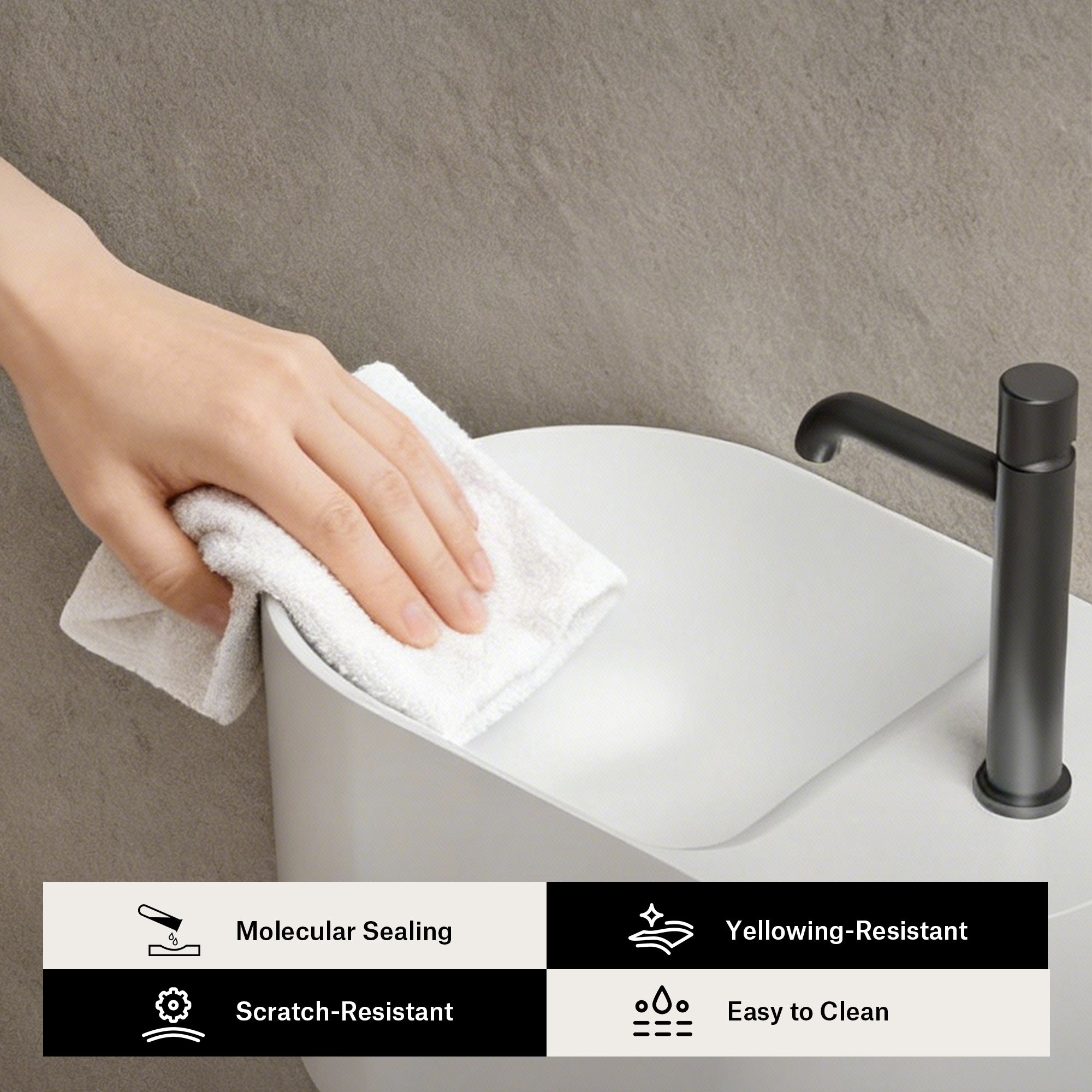 19.7 Inch MonBlari EOS Solid Surface Wall Mount Sink