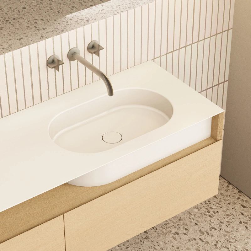 MonBlari GARDEN GV Series Natural Wood Bathroom Vanity with Three Drawers