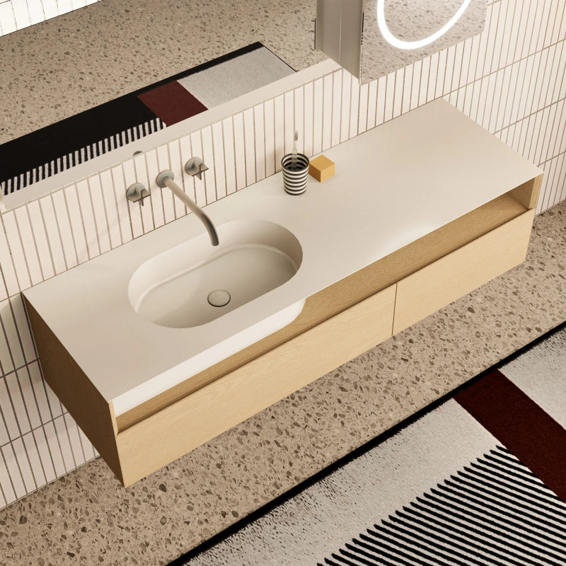 MonBlari GARDEN GV Series Natural Wood Single Sink Bathroom Vanity