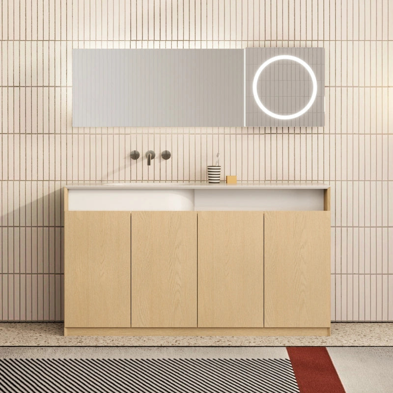 MonBlari GARDEN GV Series Contemporary Wood Vanity with Stone Basin