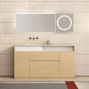 MonBlari GARDEN GV Series Natural Wood Bathroom Vanity Set with Mirror