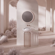 MonBlari FLOWER Series Pink Pedestal Sink H-ZY0815-1-MW-FrontView