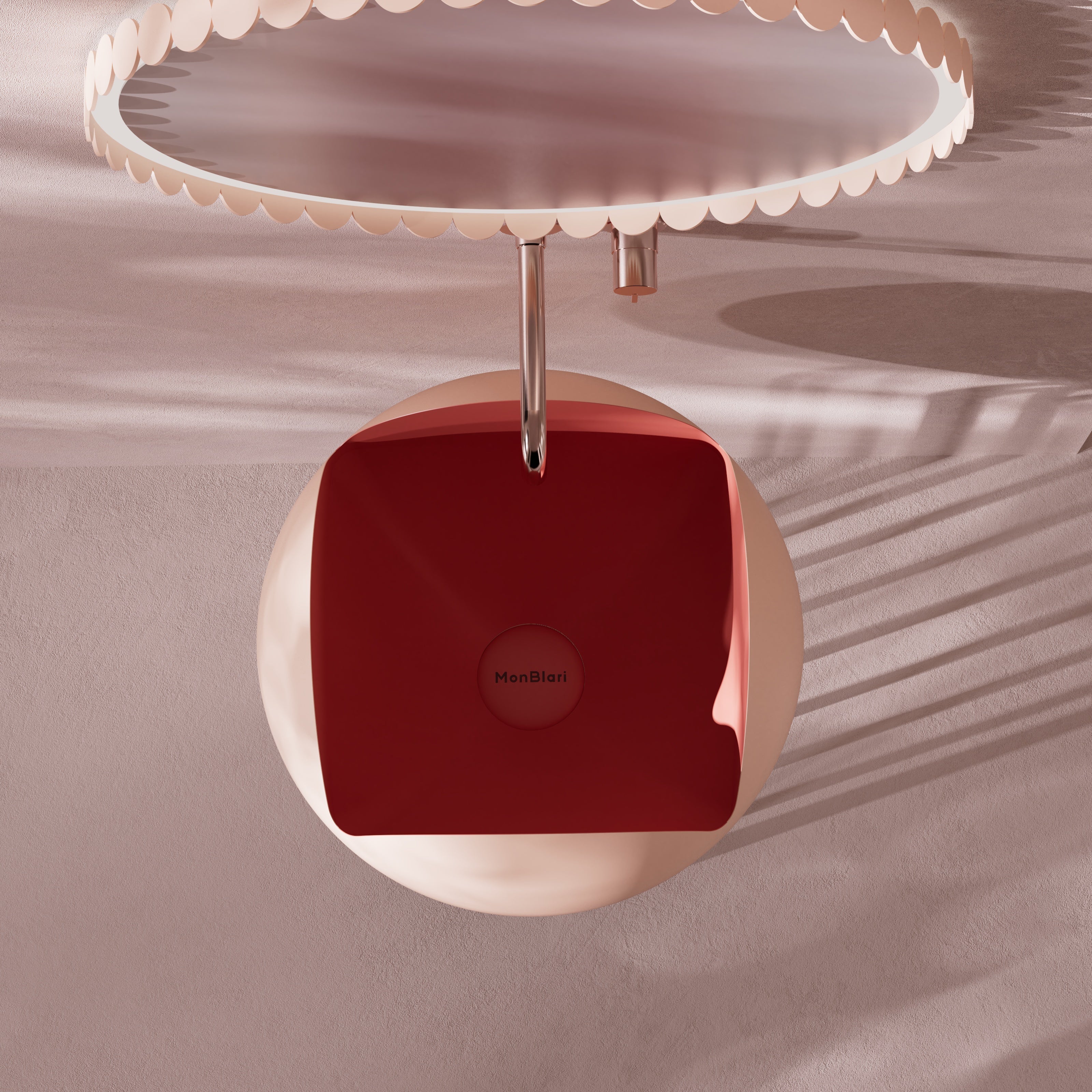 MonBlari FLOWER Series Pedestal Sink H-ZY0816-1-LP-TopView