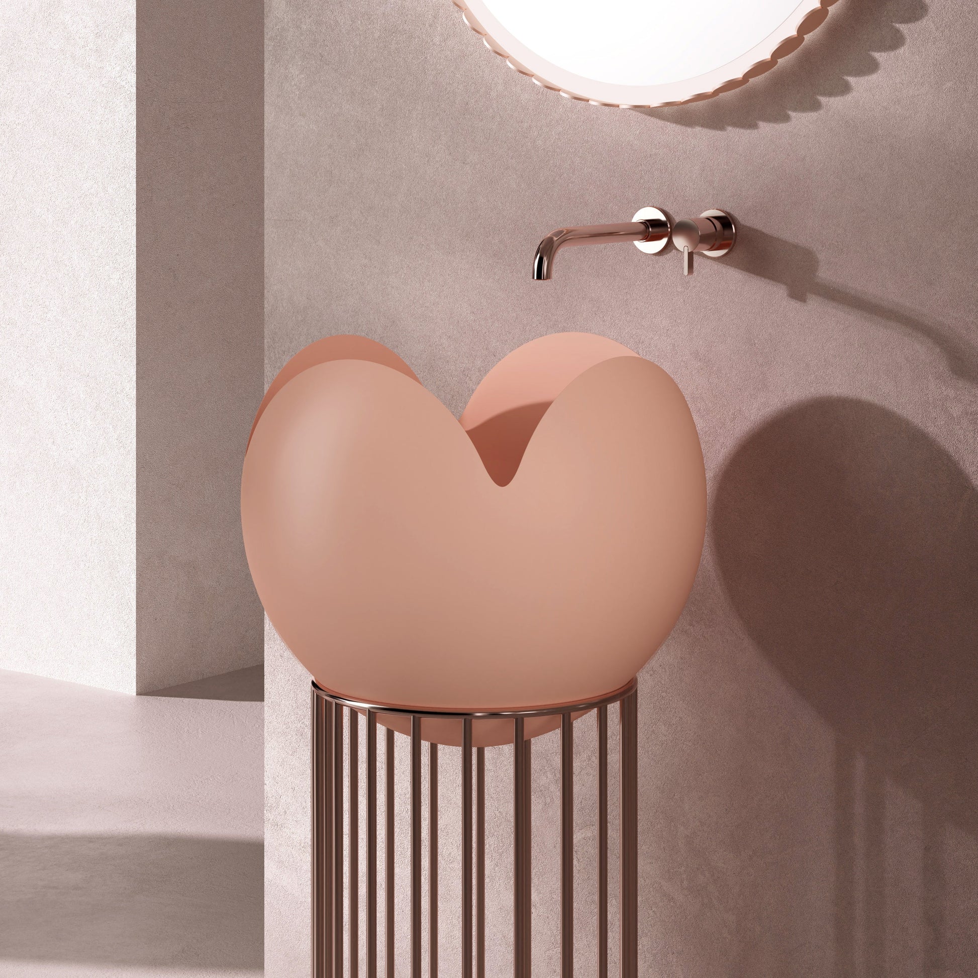 MonBlari FLOWER Series Pedestal Sink H-ZY0816-2-DP-SideCloseUp