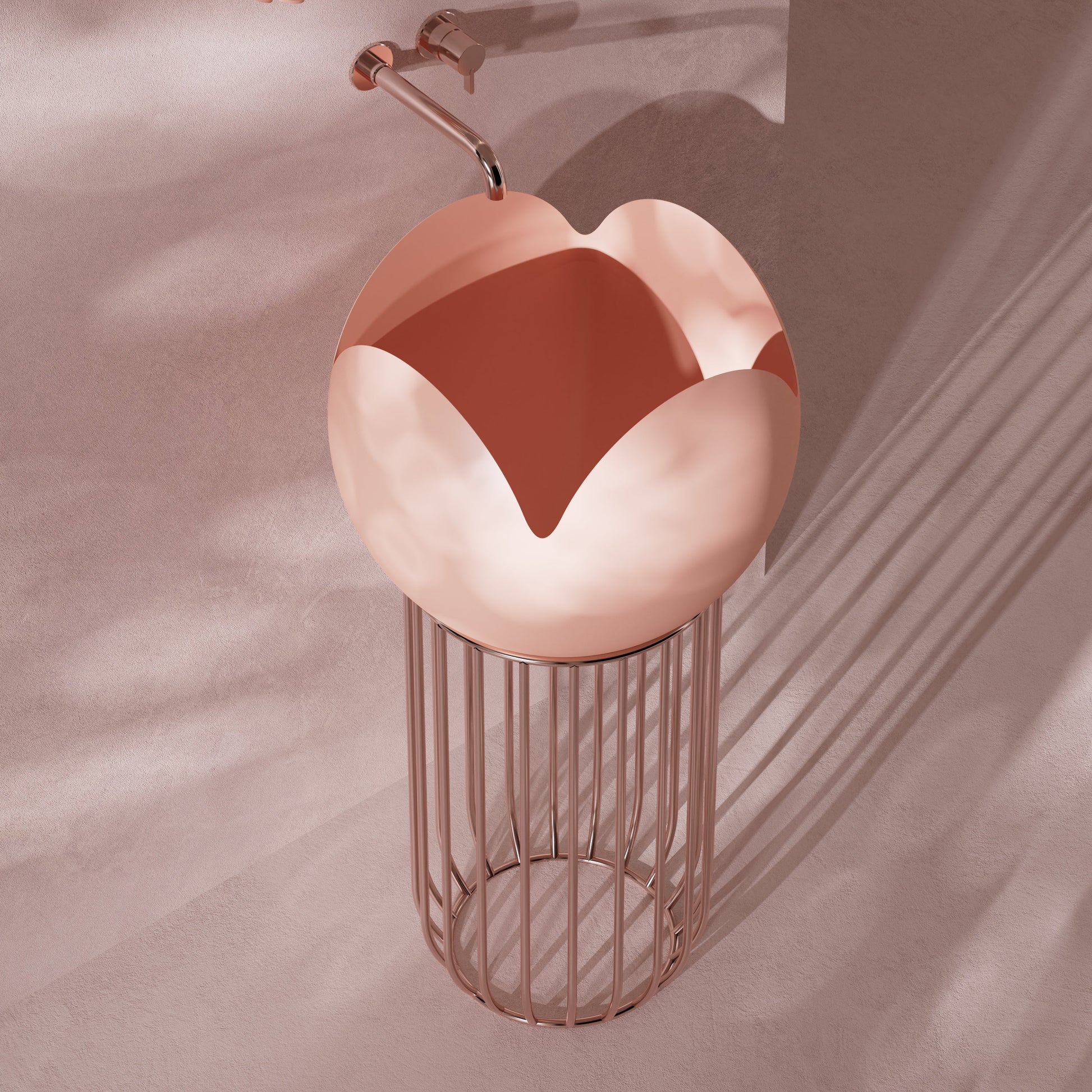 MonBlari FLOWER Series Pedestal Sink H-ZY0816-2-DP-SideTopView