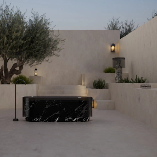 MonBlari HALO Series BvIgari Black Marble Soaking Tub for Contemporary Bathroom