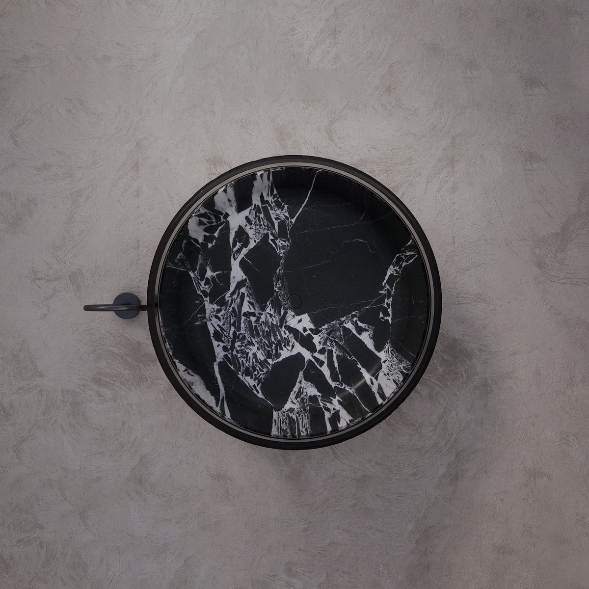 MonBlari HALO Series Round Veined Freestanding Soaking Tub