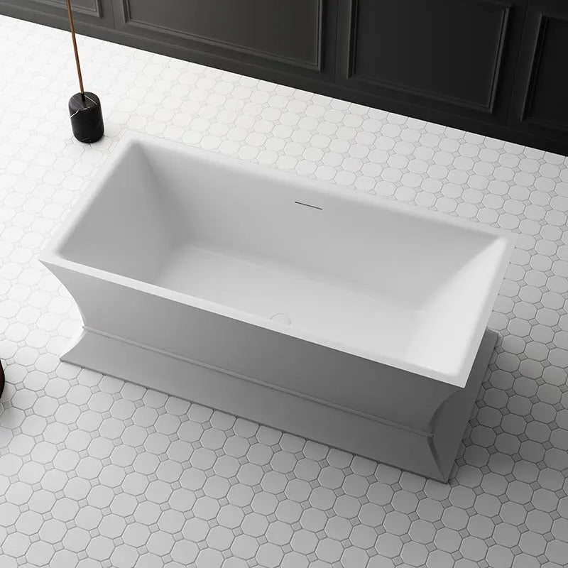 Monblari White Acrylic Soaking Tub TW-7995-SideView