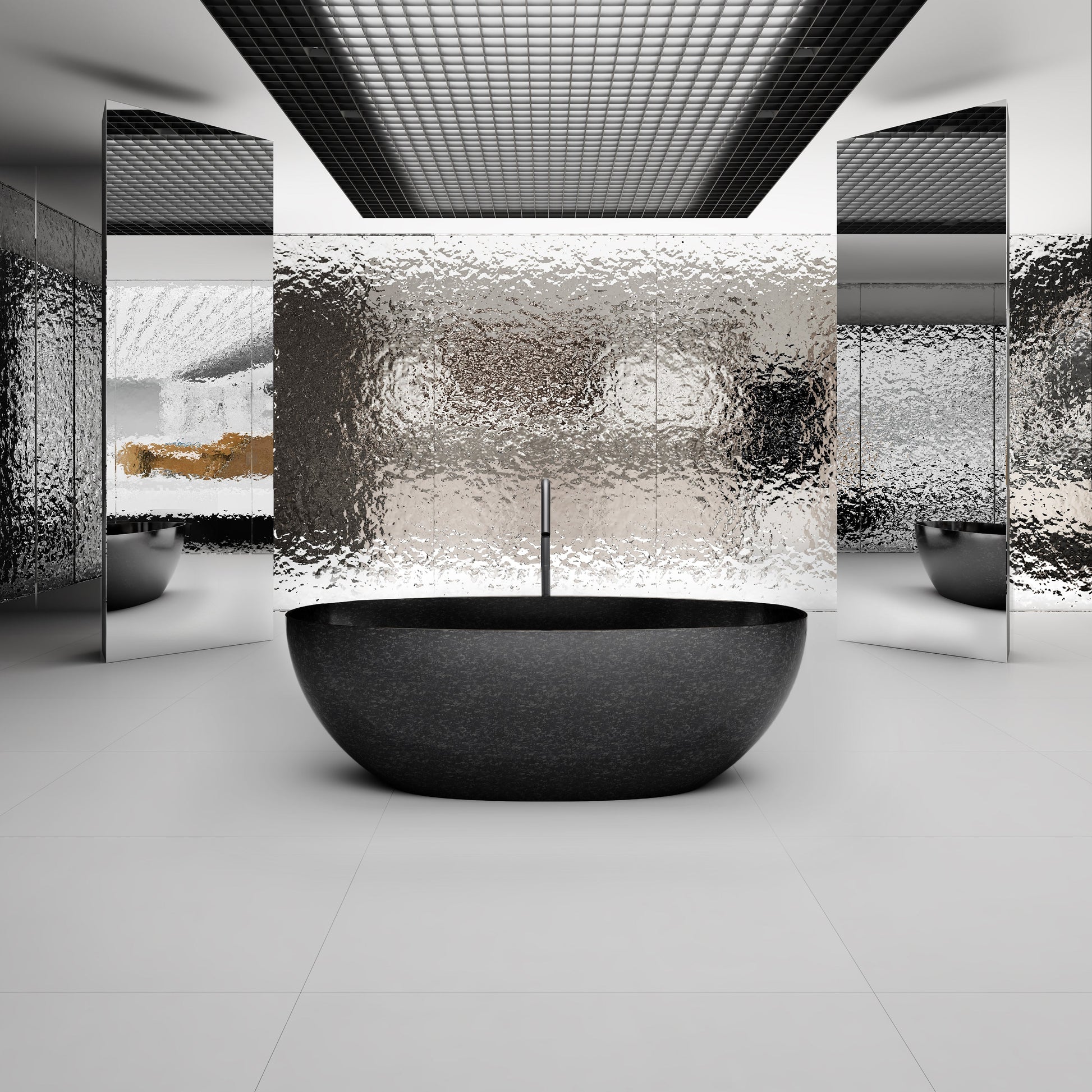 67 Inch MonBlari Carbon Fiber Freestanding Bathtub MC99907GB-FrontView