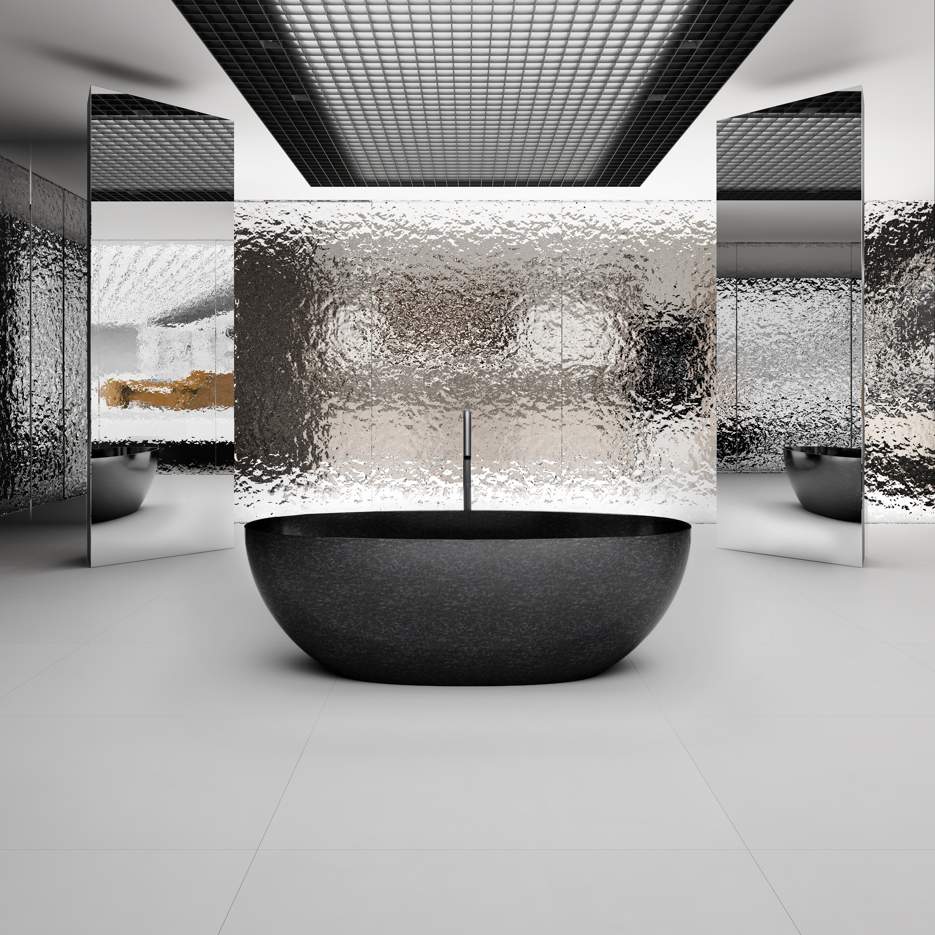 67 Inch MonBlari Carbon Fiber Freestanding Bathtub MC99907GB-FrontView