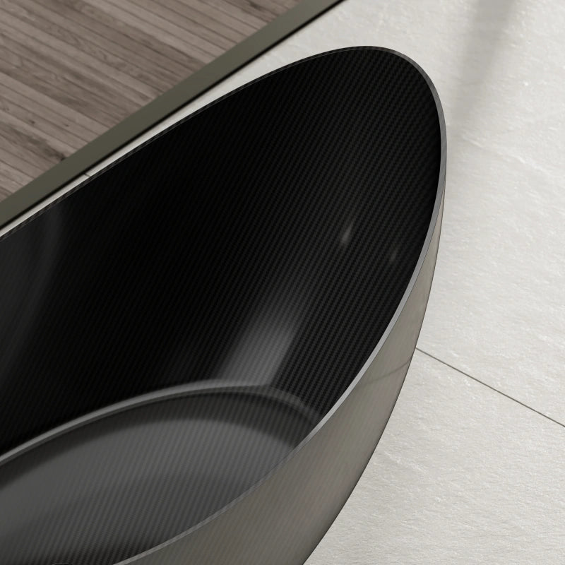 72 Inch MonBlari Carbon Fiber Double Slipper Soaking Bathtub
