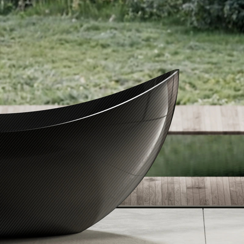 72 Inch MonBlari Carbon Fiber Double Slipper Soaking Bathtub