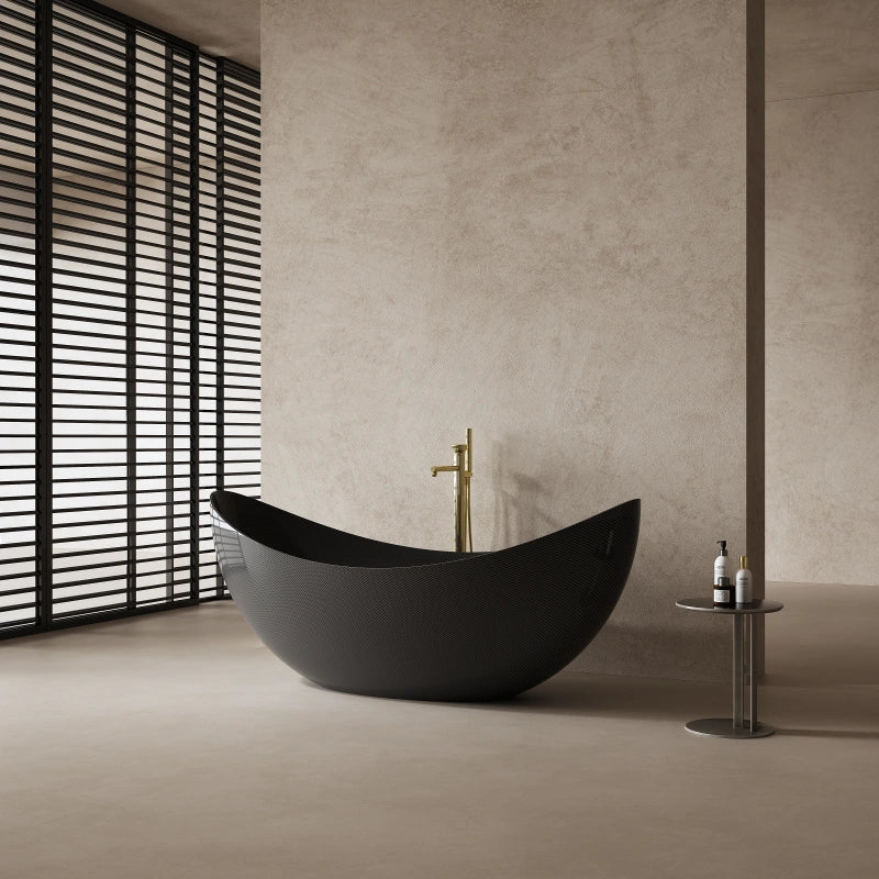 72 Inch MonBlari Carbon Fiber Double Slipper Soaking Bathtub