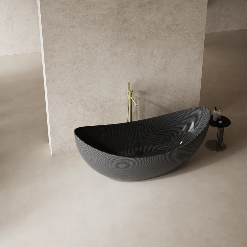 72 Inch MonBlari Carbon Fiber Double Slipper Soaking Bathtub