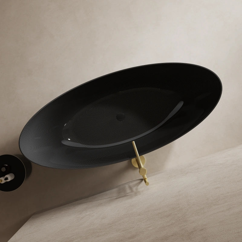 72 Inch MonBlari Carbon Fiber Double Slipper Soaking Bathtub