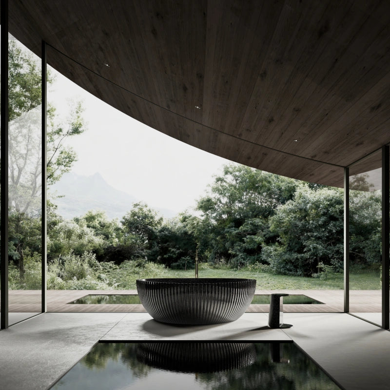 71 Inch MonBlari Carbon Fiber Freestanding Bathtub