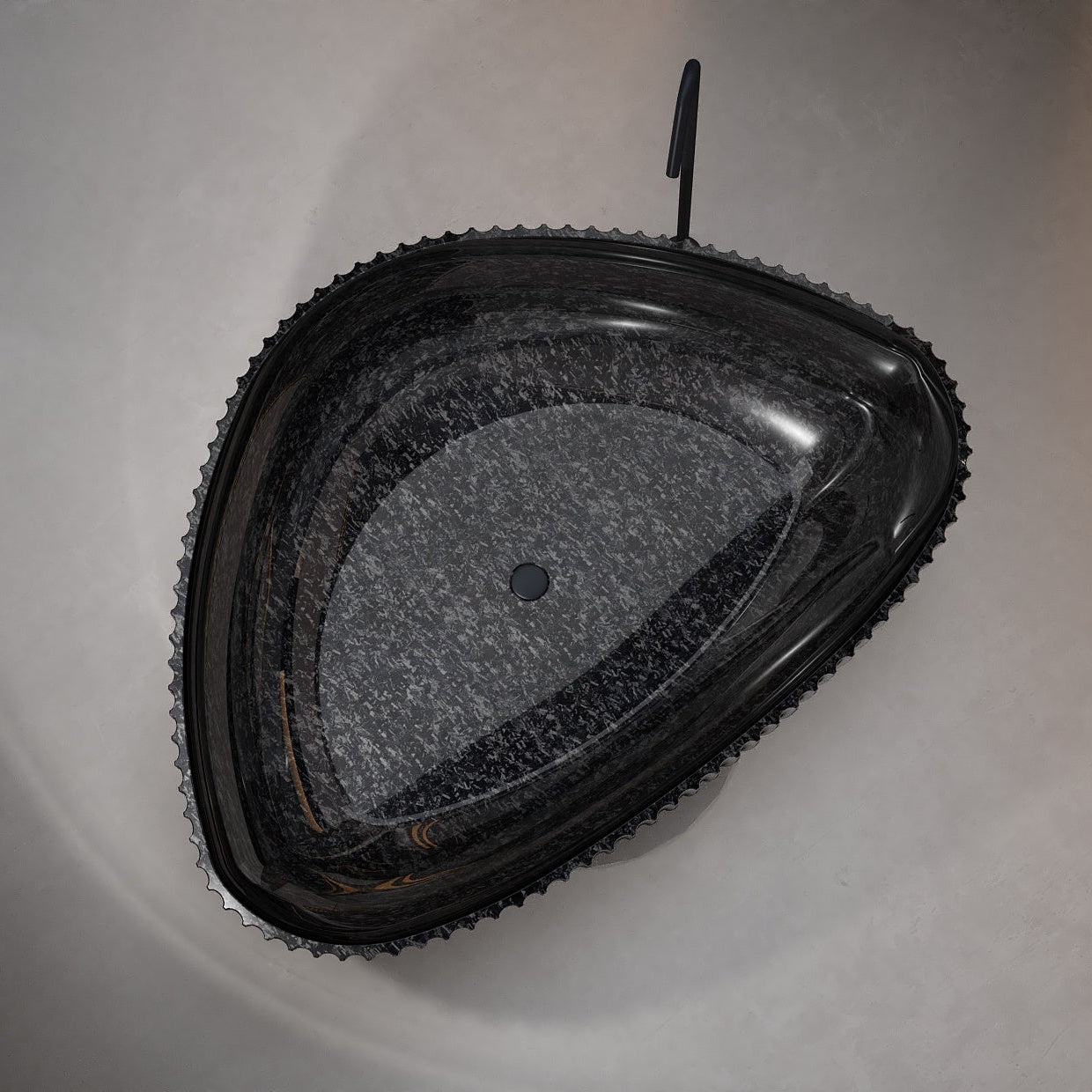 71 Inch MonBlari Carbon Fiber Freestanding Bathtub MC99910GB-TopView