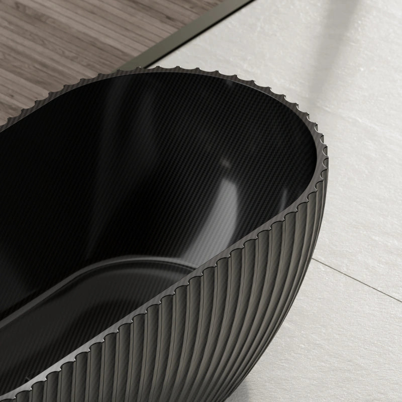 67" MonBlari Satin-Finished Carbon Fiber Freestanding Soaking Tub