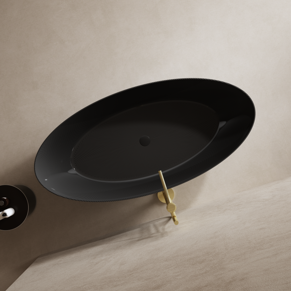 72 Inch MonBlari Carbon Fiber Freestanding Bathtub MC99963GB-TopView