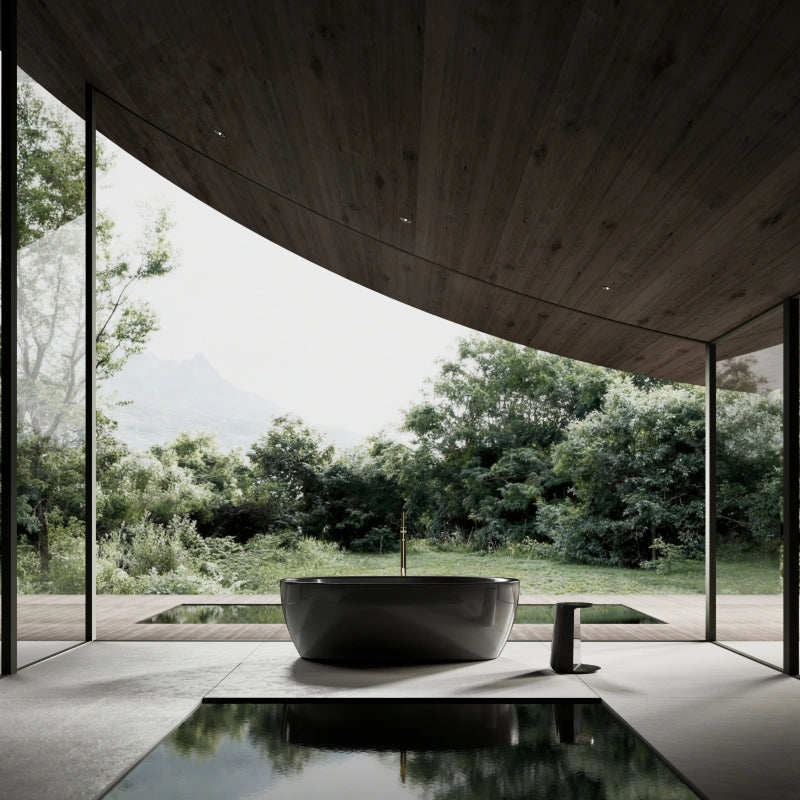 67 Inch MonBlari Carbon Fiber Freestanding Bathtub