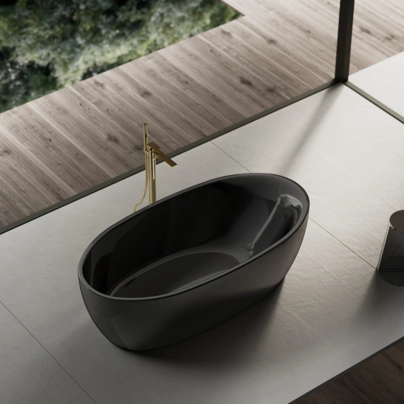 67 Inch MonBlari Carbon Fiber Freestanding Bathtub