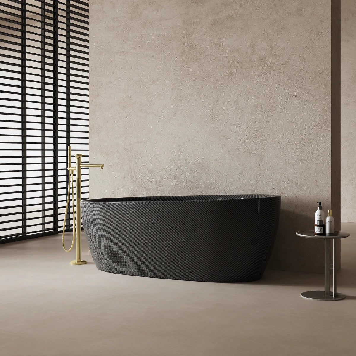 67 Inch MonBlari Carbon Fiber Freestanding Bathtub MC99972GB-SideView