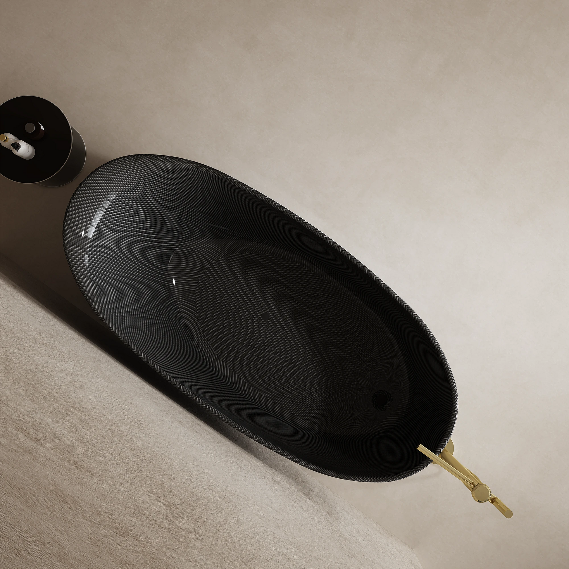 67 Inch MonBlari Carbon Fiber Freestanding Bathtub MC99972GB-TopView