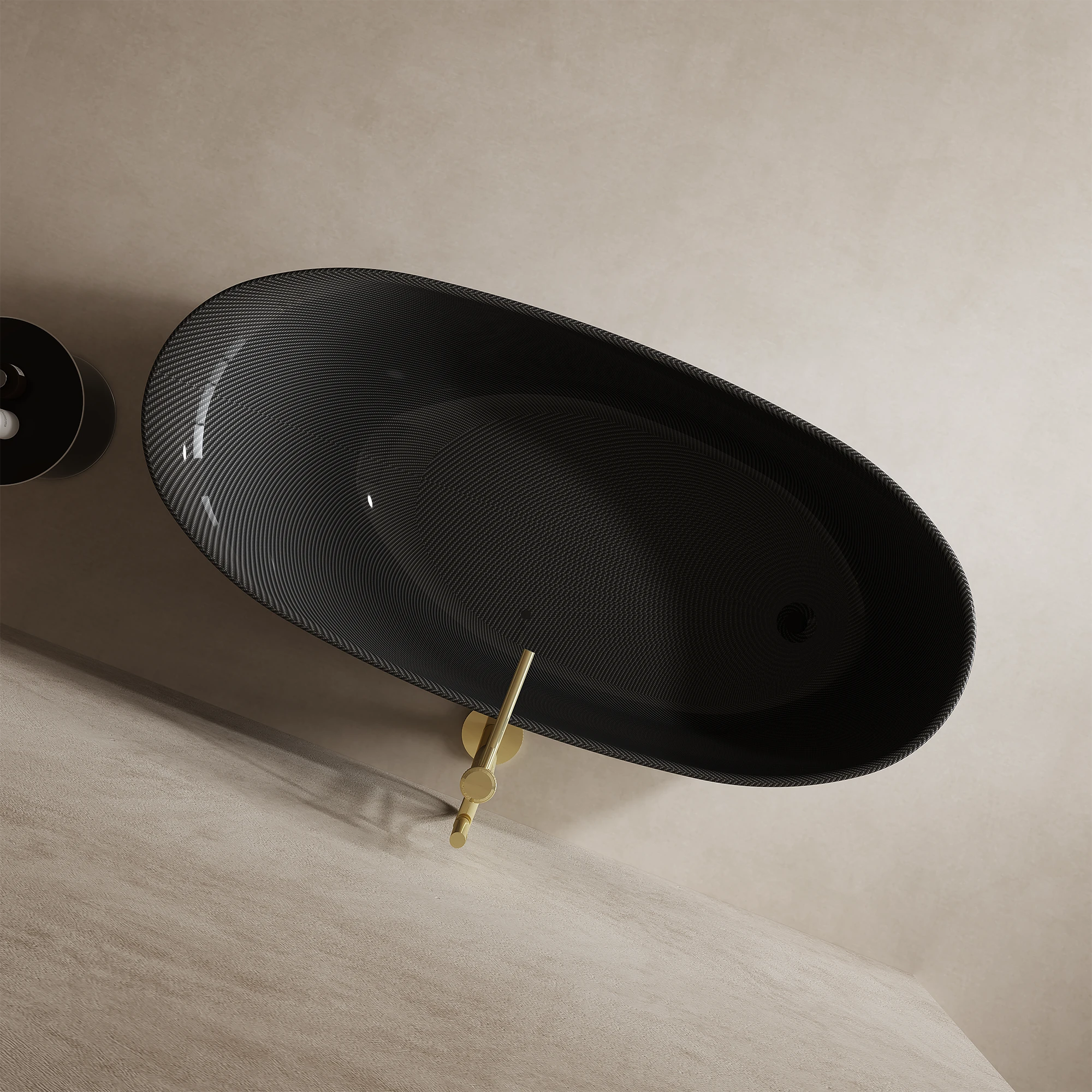 67 Inch MonBlari Carbon Fiber Freestanding Bathtub MC99973GB-TopView