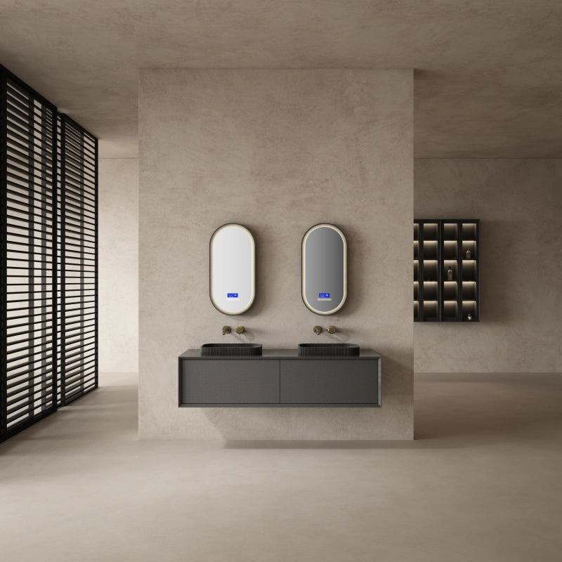 MonBlari Sculptural Carbon Fiber Double Bathroom Vanity