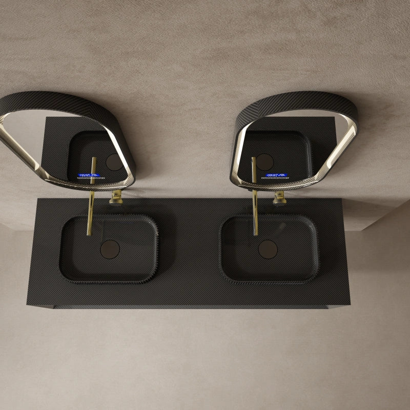MonBlari Sculptural Carbon Fiber Double Bathroom Vanity
