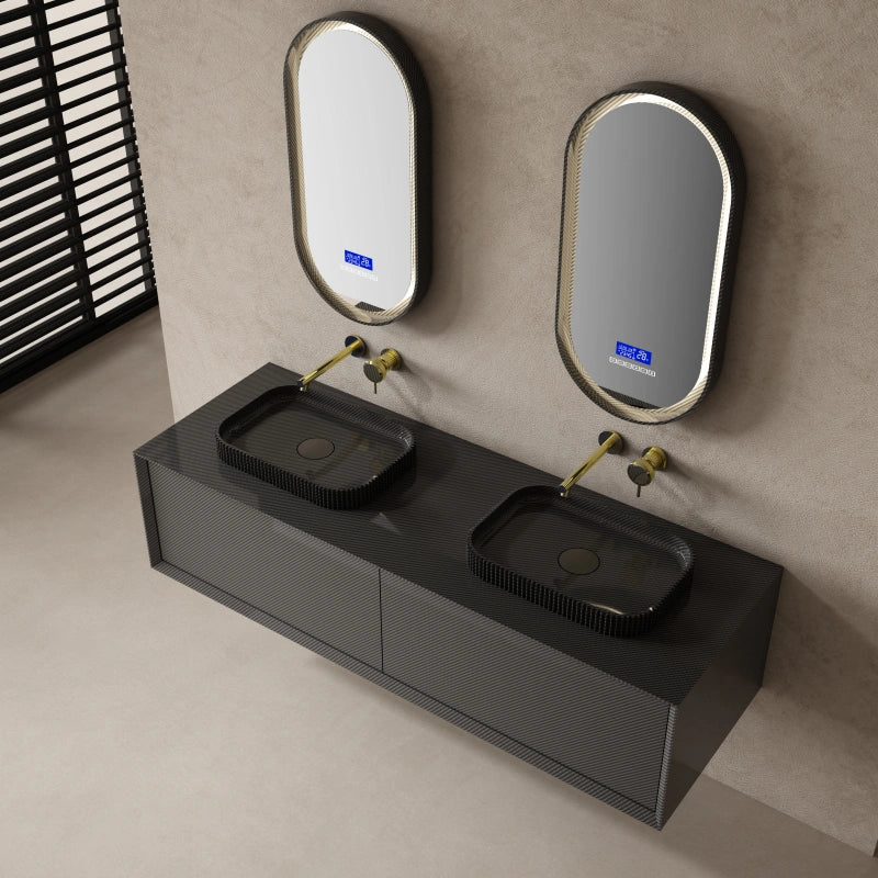 MonBlari Sculptural Carbon Fiber Double Bathroom Vanity