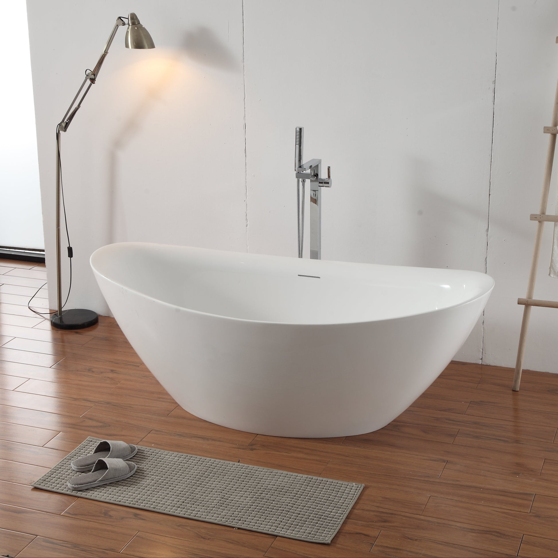 71 Inch MonBlari Acrylic Freestanding BathtubTW6676GW-SideView