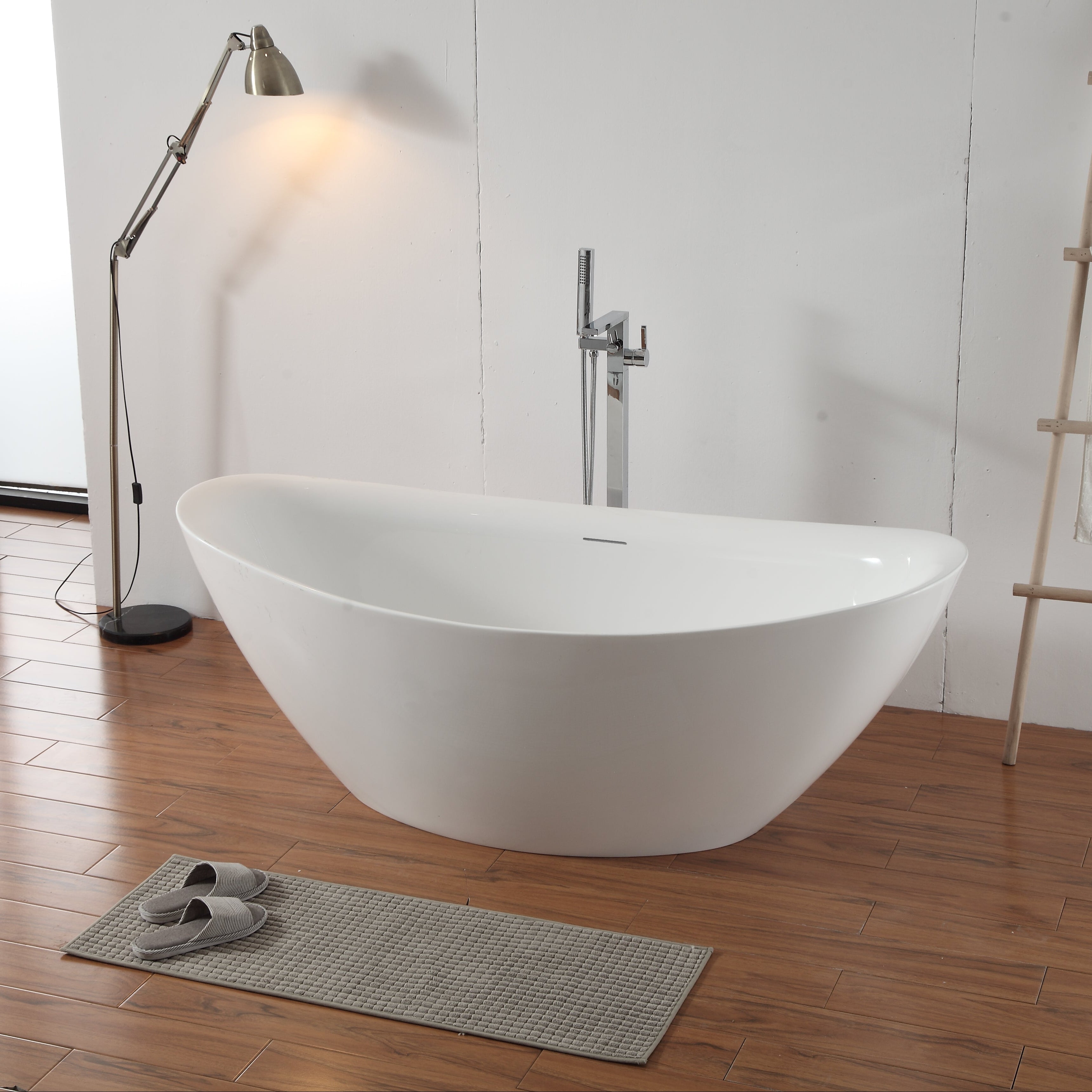 71 Inch MonBlari Acrylic Freestanding BathtubTW6676GW-SideView